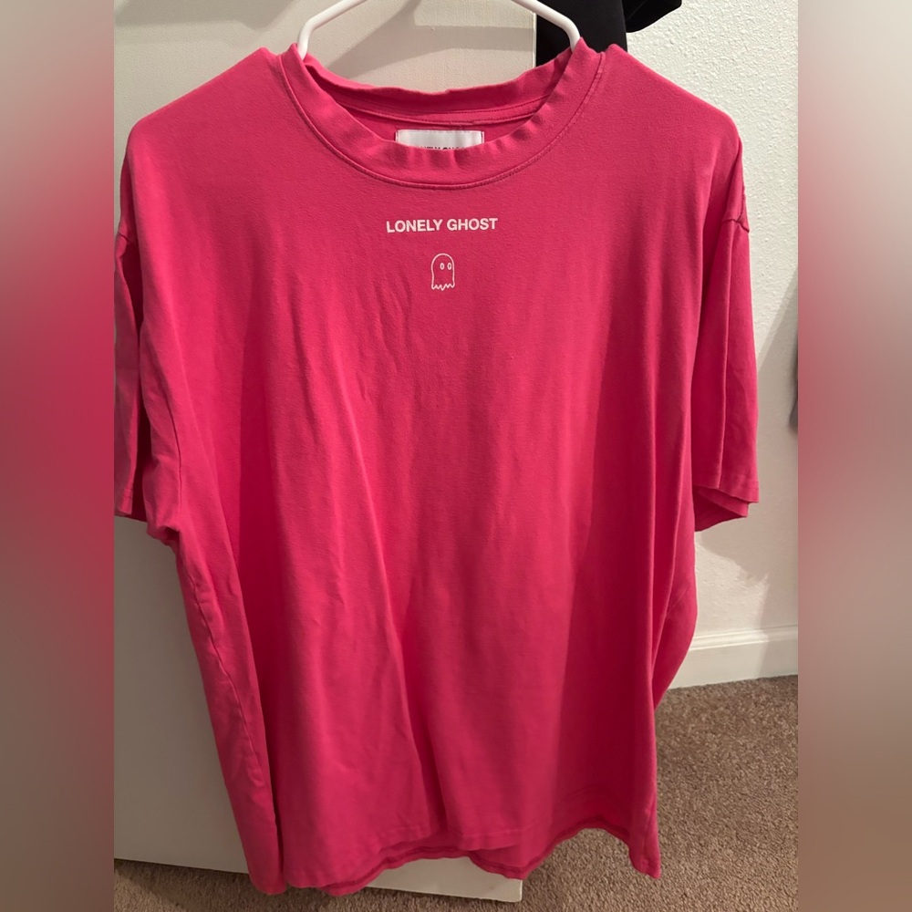 LONELY GHOST Vibrant Pink Short Sleeve Tee